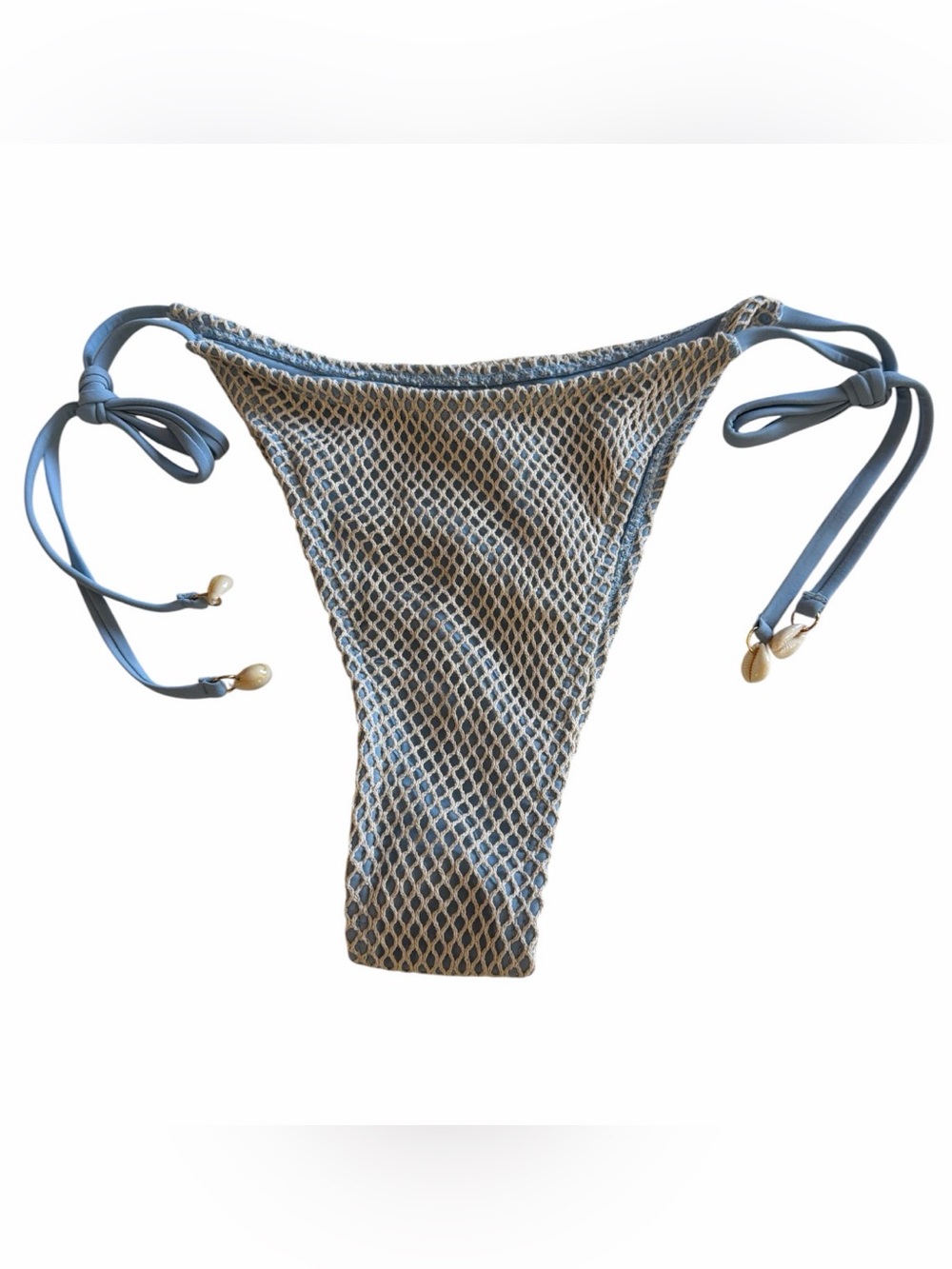 Women’s NWOT Textured Blue Tie-Side Bikini Bottoms Size 6